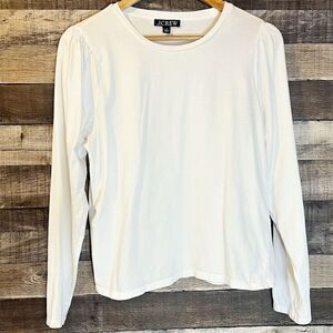 J. Crew Women's Puff-sleeve Long Sleeve Crew Neck T-Shirt L Minimalist Coastal
